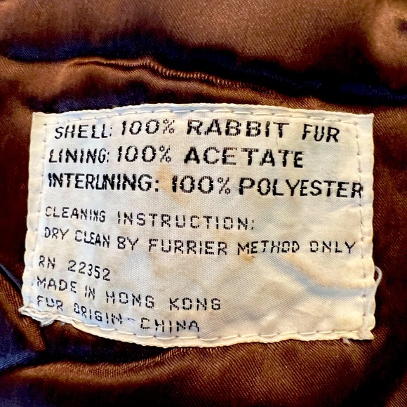 Vintage Fur Coat 1980s Split End LTD REAL Rabbit Fur Coat - Picture 4 of 16